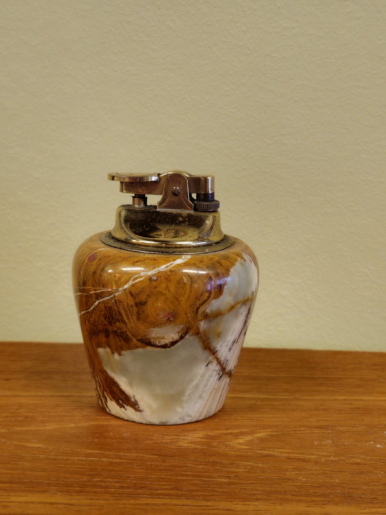 Image 1 of Vintage Onyx Gasfeuerzeug Tischfeuerzeug