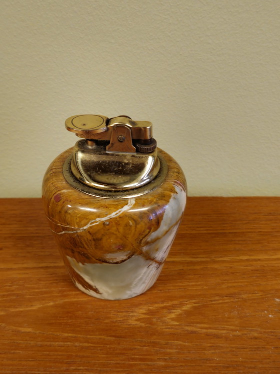 Image 1 of Vintage Onyx Gasfeuerzeug Tischfeuerzeug