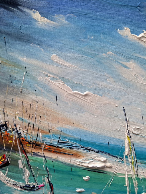 Künstlerisches Gemälde - Evelina Vine - Abstract Boats