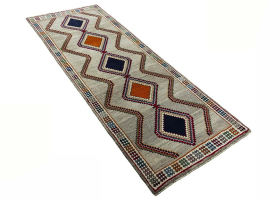Image 1 of Handgeknüpfter Gabbeh Nomaden Orientteppich – 282 X 104 Cm
