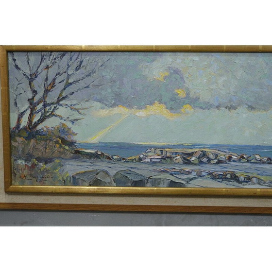 Image 1 of Modernes Ölgemälde von Harald Thelander, Skandinavien 1960er Jahre