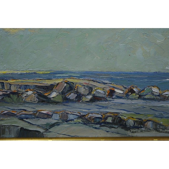 Image 1 of Modernes Ölgemälde von Harald Thelander, Skandinavien 1960er Jahre