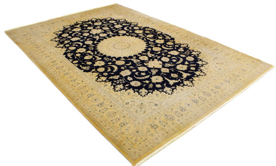 Image 1 of Original Handgeknüpfter Perserteppich Nain 9 La Fein Mit Seide 317 X 208 Cm Top Zustand