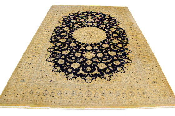 Image 1 of Original Handgeknüpfter Perserteppich Nain 9 La Fein Mit Seide 317 X 208 Cm Top Zustand