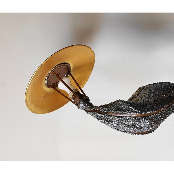 Image 1 of Vintage-Skulptur-Lampe aus Kupfer und geschmolzenem Metall, 1990