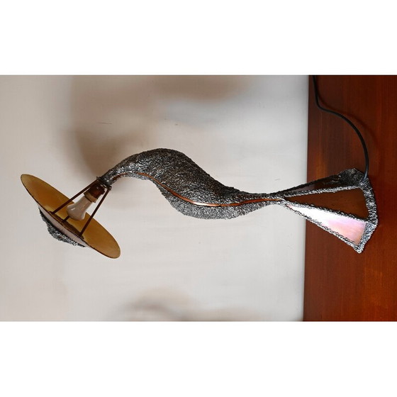Image 1 of Vintage-Skulptur-Lampe aus Kupfer und geschmolzenem Metall, 1990