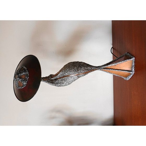 Image 1 of Vintage-Skulptur-Lampe aus Kupfer und geschmolzenem Metall, 1990