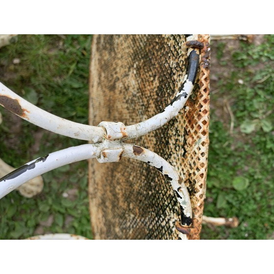 Image 1 of Paar alte weiße schmiedeeiserne Stühle, 1900