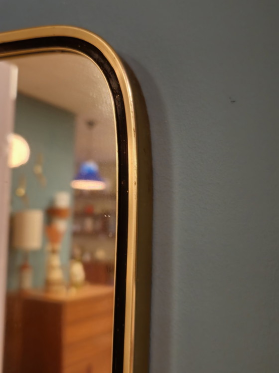 Image 1 of Vintage Wandspiegel Spiegel Messing Gold