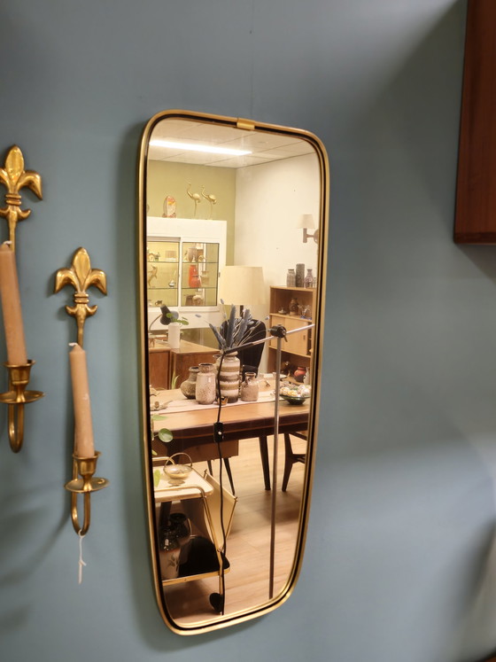 Image 1 of Vintage Wandspiegel Spiegel Messing Gold