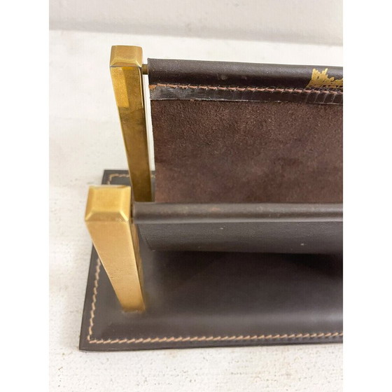 Image 1 of Brief- und Kalenderhalter aus Leder, Belgien 1970