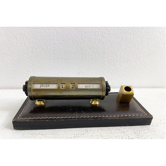 Image 1 of Brief- und Kalenderhalter aus Leder, Belgien 1970