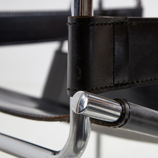 Vintage-Rohrstühle aus Chromstahl und Leder, 1980