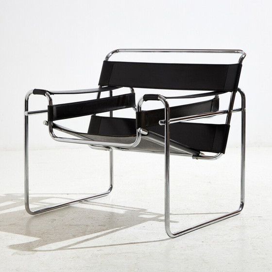 Image 1 of Vintage-Rohrstühle aus Chromstahl und Leder, 1980