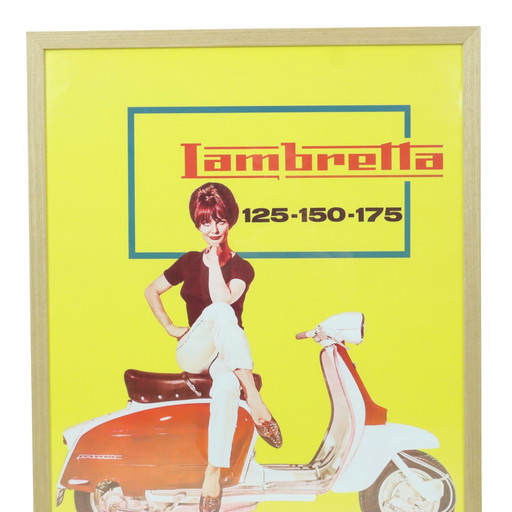 Vintage gerahmtes Lambretta-Poster