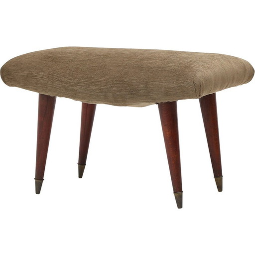 Vintage-Hocker mit Stollenfüßen, 1950er Jahre
