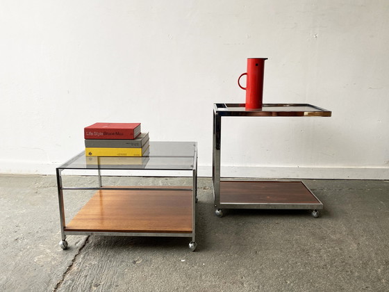 Image 1 of 1960'S Mid-Century Modern Drinks Trolley und passender Couchtisch von Mda (Miller Design Associates)