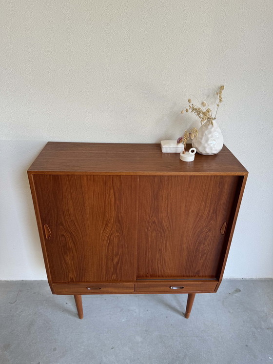 Image 1 of Schmales Highboard aus Teakholz