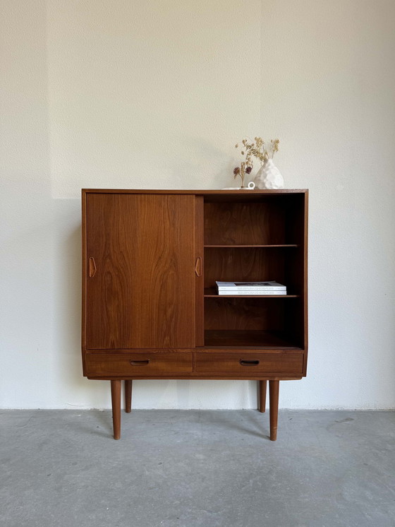 Image 1 of Schmales Highboard aus Teakholz