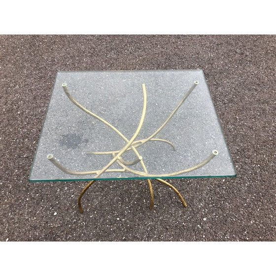 Image 1 of Vintage Couchtisch aus Glas und vergoldetem Metall, 1970