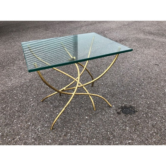 Image 1 of Vintage Couchtisch aus Glas und vergoldetem Metall, 1970