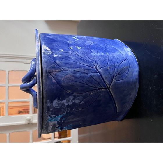 Image 1 of Blaue Vintage-Keramikkanne, 1980