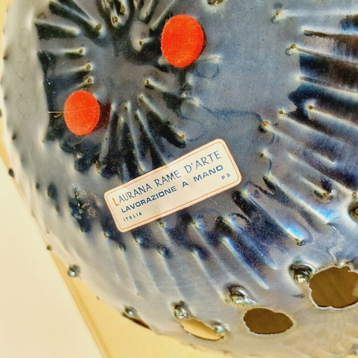 Obstschale aus emailliertem Kupfer von Laurana Pesaro, 1970