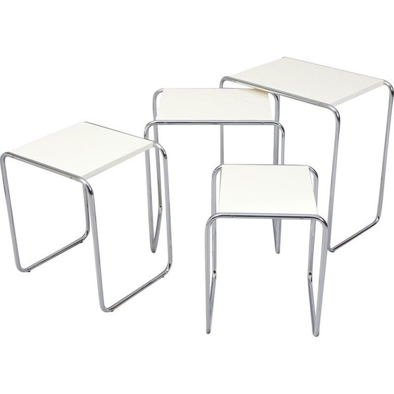 Image 1 of Vintage-Esstisch aus weiß verchromtem Stahl und lackiertem Holz von Kovona, 1950