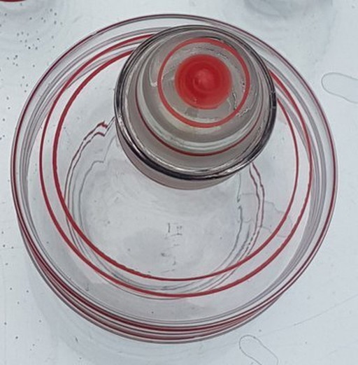 Likör Karaffe mit Gläsern, 1950S, 6er Set