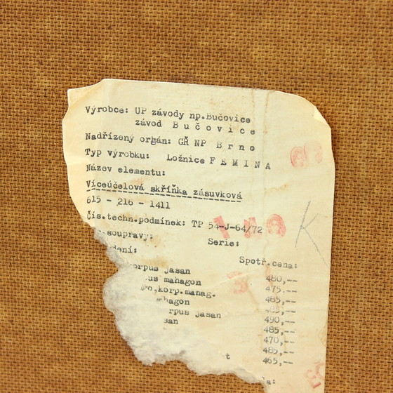 Image 1 of Satz von 2 Nachttischen aus Mahagoni von Up Zavody, Tschechoslowakei 1970er Jahre
