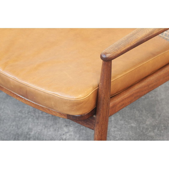 Image 1 of Paar Vintage-Sessel aus Schilfrohr und Teakholz von Hartmut Lohmeyer für Wilkhahn, Deutschland 1950er Jahre