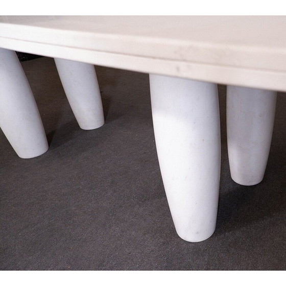 Image 1 of Mid Century Esstisch aus italienischem Carrara-Marmor