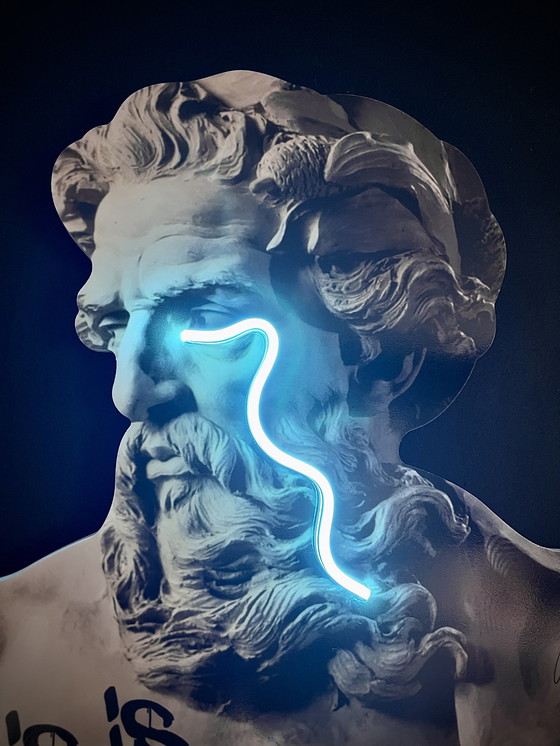 Image 1 of LedMansion Zeus weinende Neon-PopArt- Kunst -LED-Lampe