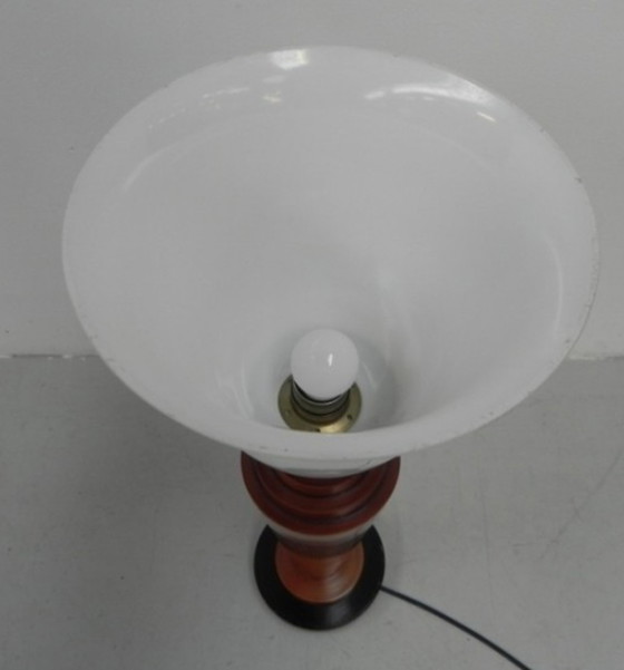 Image 1 of Art deco Tischlampe, Schreibtischlampe mit Glasschirm