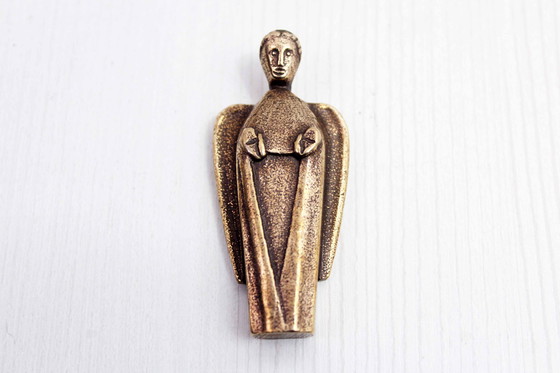 Image 1 of Kleiner Modernistischer Engel Aus Bronze