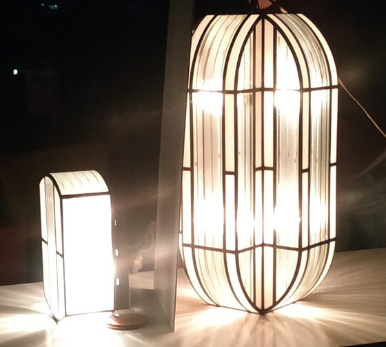 Image 1 of Einzigartiges Set von 'High End' Lampen im Art Deco Stil von Fredrick Ramond Glassman (Frank Lloyd Wright Stil)