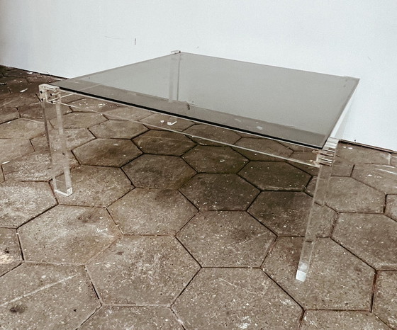 Image 1 of Transparenter Couchtisch mit Glasplatte, 1970er Jahre
