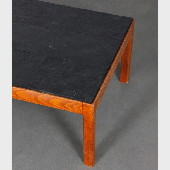 Image 1 of Vintage Couchtisch aus Holz und Schiefer, 1970