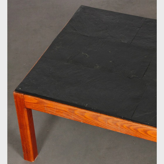 Image 1 of Vintage Couchtisch aus Holz und Schiefer, 1970