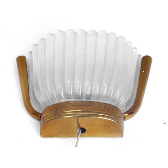 Image 1 of Wandlampe aus Glas und Messing von Seguso, 1930