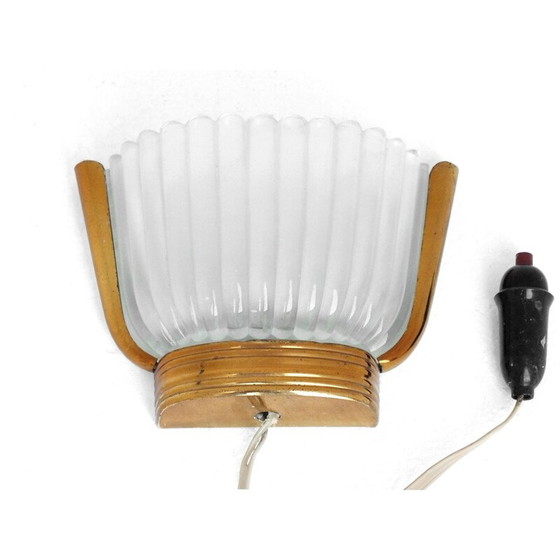 Image 1 of Wandlampe aus Glas und Messing von Seguso, 1930