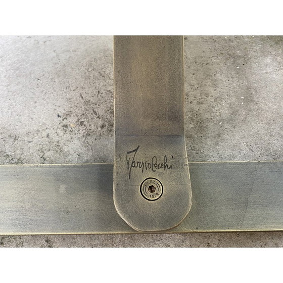 Image 1 of Vintage Schreibtisch aus Stahl, Leder und Mahagoni von Marzio Cecchi für Studio Most, Italien 1969