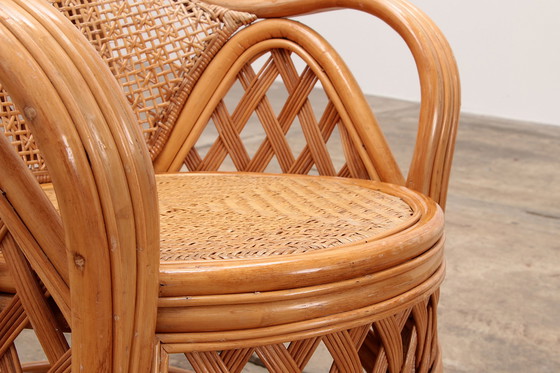 Image 1 of Französisches Bohemian Set aus 2 Bambus aus den 1960er Jahren.