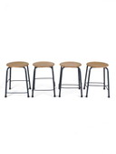 4x Presikhaaf-Hocker mit blauem Metallgestell