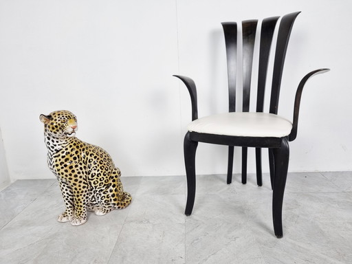 Italienische Leopardenfigur aus glasierter Terrakotta, 1960er Jahre