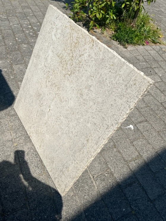 Image 1 of Couchtisch aus der Mid Century – Chrom-Travertin