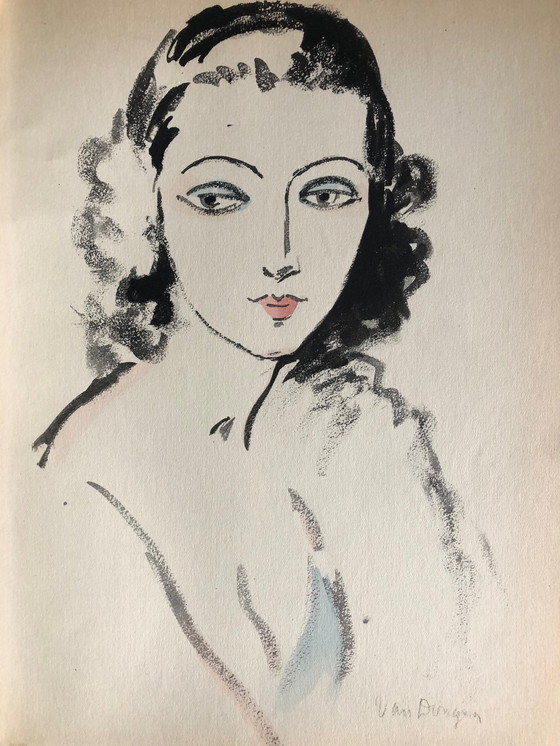 Image 1 of Kees van Dongen Pochoir Portrait de Femme