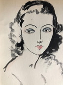 Kees van Dongen Pochoir Portrait de Femme