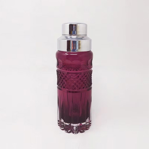 1960S Gorgeous Purple Bohemian Cut Glass Cocktail Shaker. Hergestellt in Italien