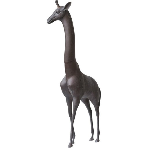 Klassische Giraffe aus patiniertem Messing, Frankreich 1960